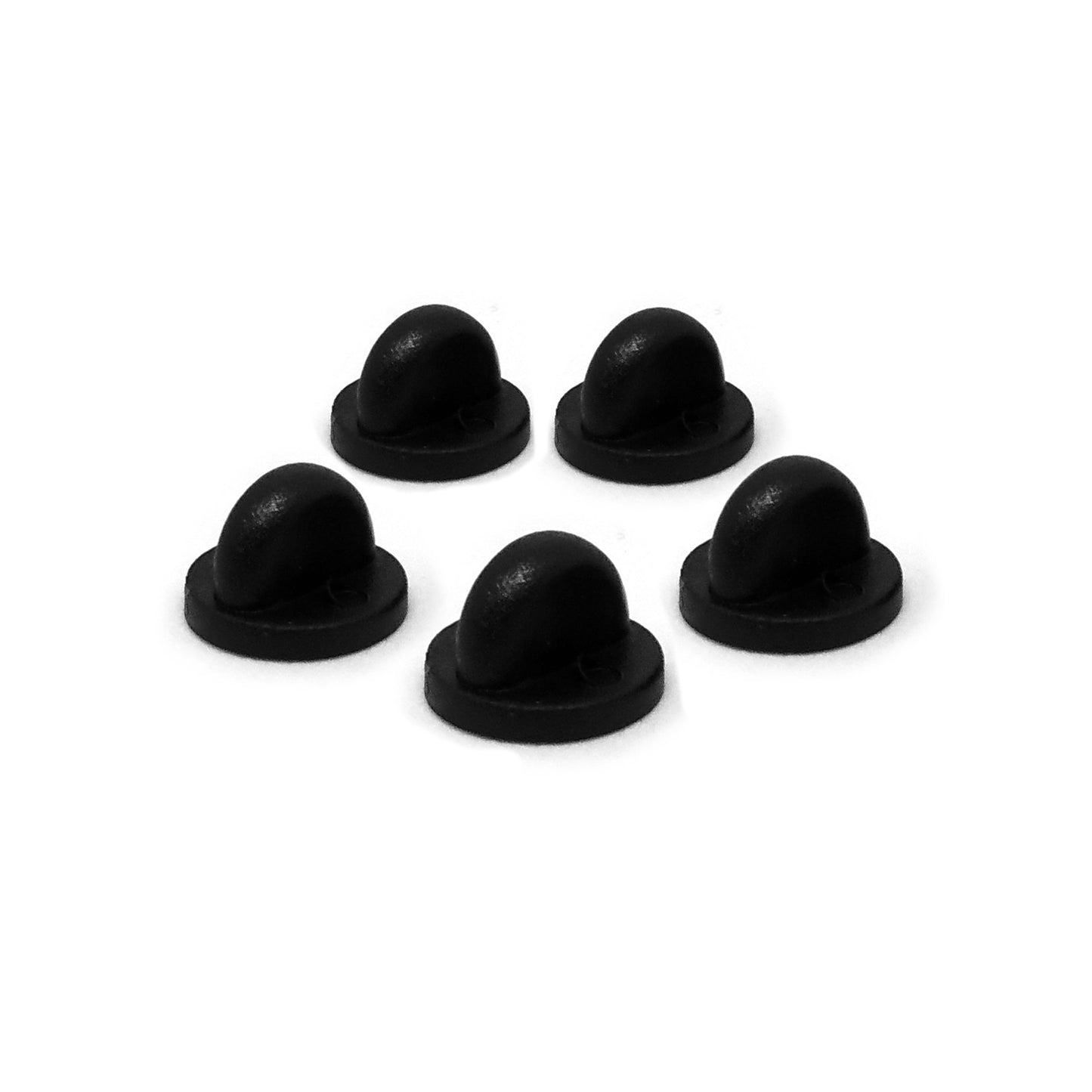 BROCHES DE GOMA NEGROS (x5)