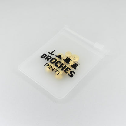 BROCHES PREMIUM (ANTI-ROBO) DORADOS (x10)