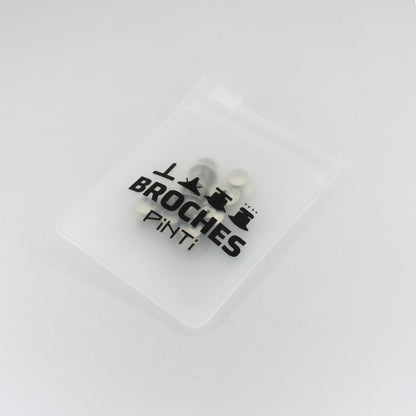 BROCHES PREMIUM (ANTI-ROBO) PLATEADOS (x10)