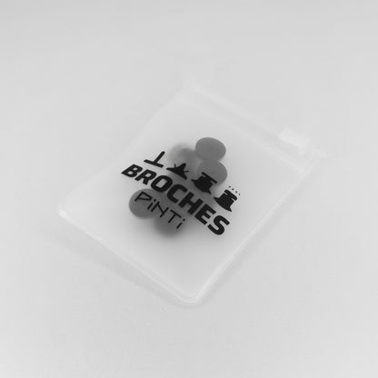 BROCHES DE GOMA NEGROS (x10)