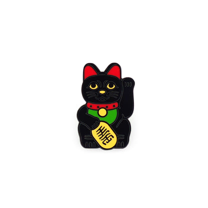 PIN GATO DE LA SUERTE NEGRO (MANEKI NEKO)