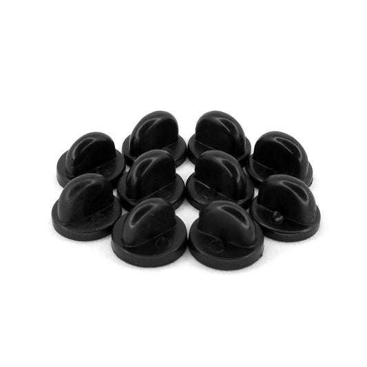 BROCHES DE GOMA NEGROS (x10)