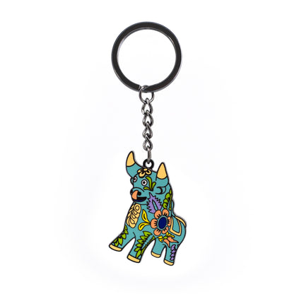 LLAVERO TORITO DE PUCARÁ CELESTE