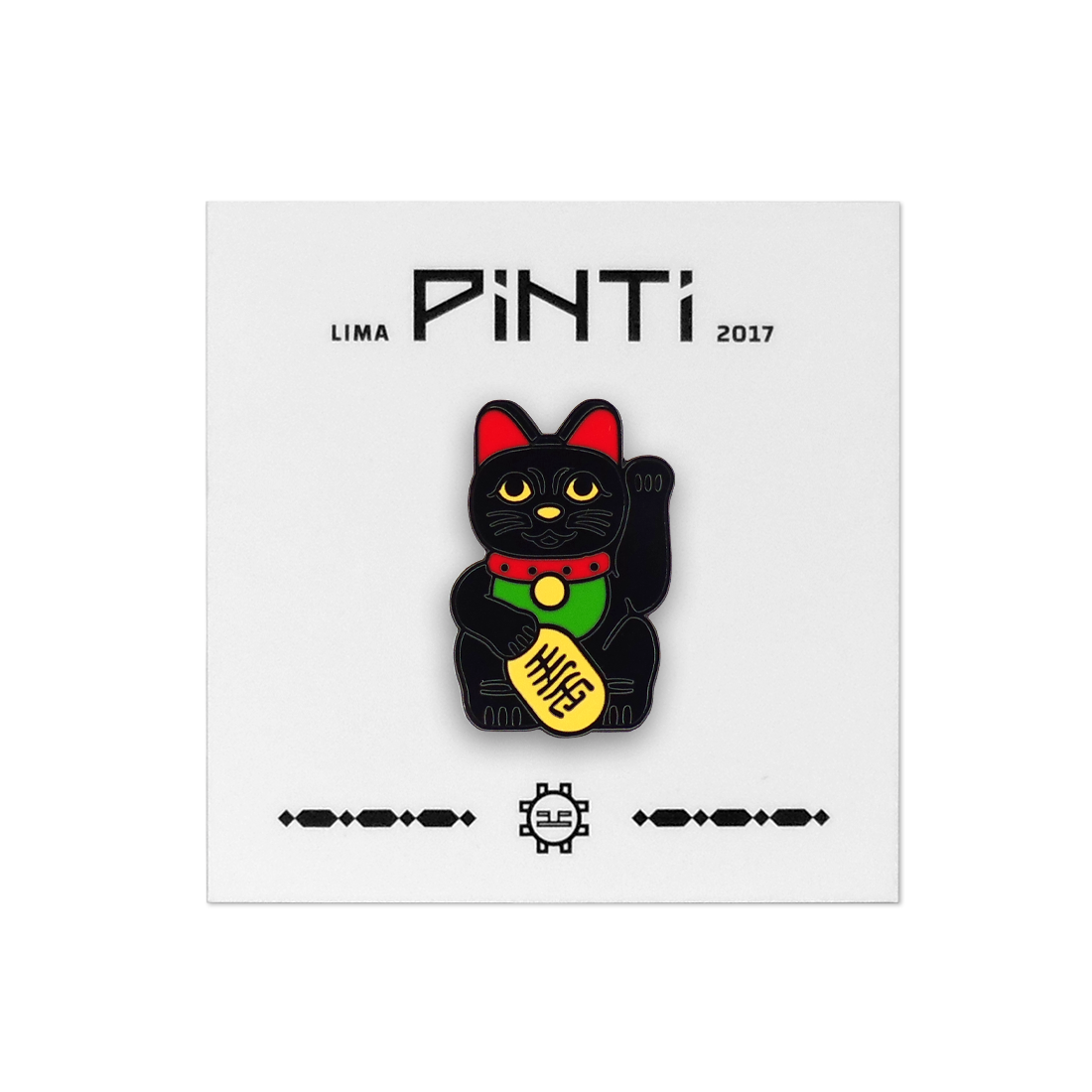 PIN GATO DE LA SUERTE NEGRO (MANEKI NEKO)